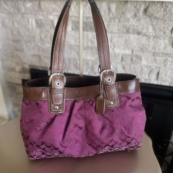 EUC Vintage Purple COACH Brown Handles - Picture 11 of 13